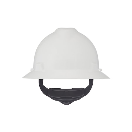 V-Gard Slotted Full Brim Hard Hat, Fas-Trac III Suspension, Type I, Class E, White