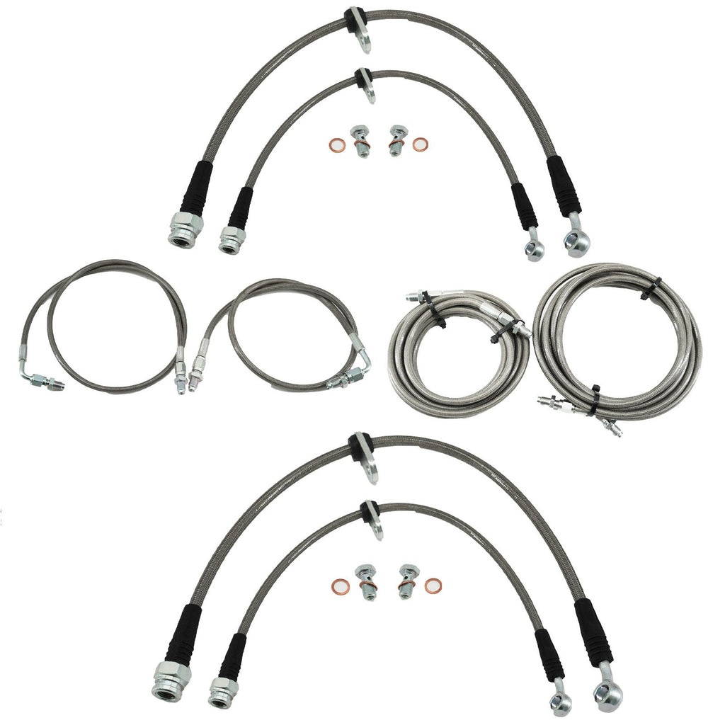 Front & Rear Brake Line Replacement Kit For 92-95 Honda Civic w/rear disc