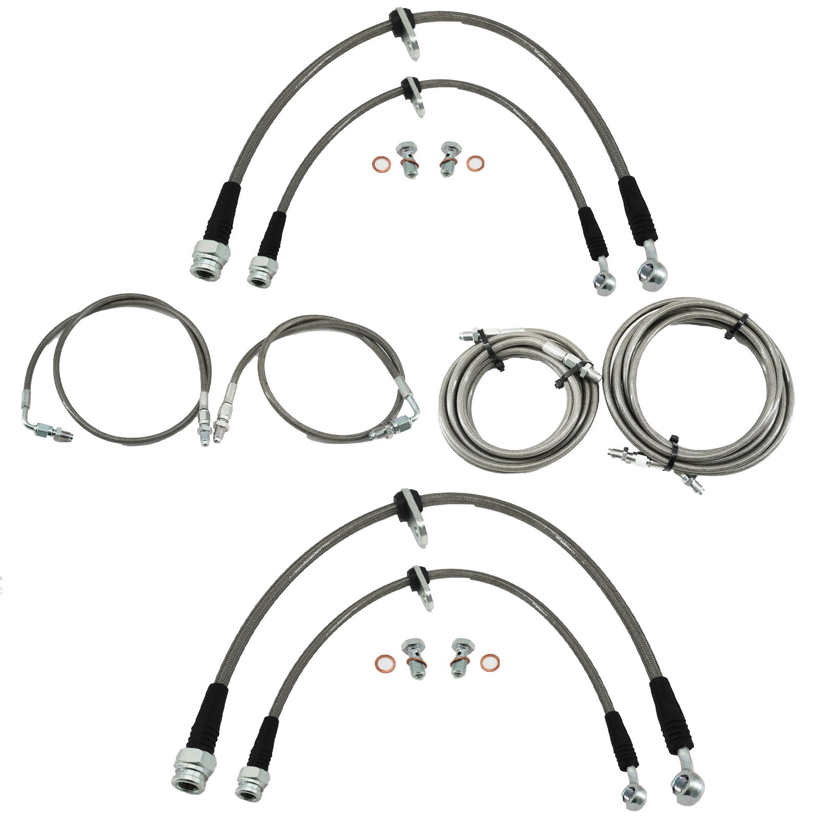 Front & Rear Brake Line Replacement Kit For 92-95 Honda Civic w/rear disc