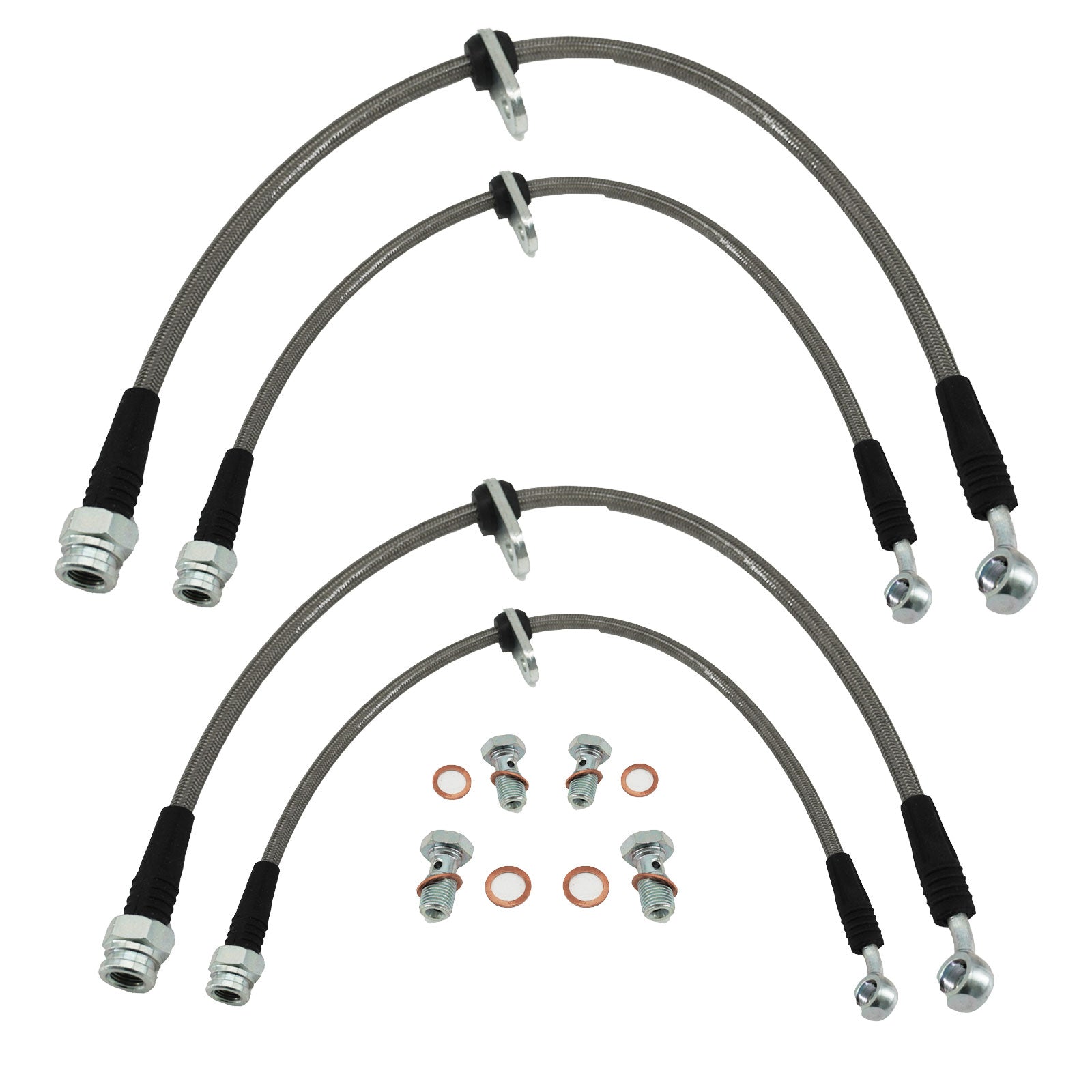 Front & Rear Brake Line Replacement Kit For 92-95 Honda Civic w/rear disc
