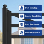 20 ft Farm Driveway Gate with Diagonal Tubes, Dual Swing
