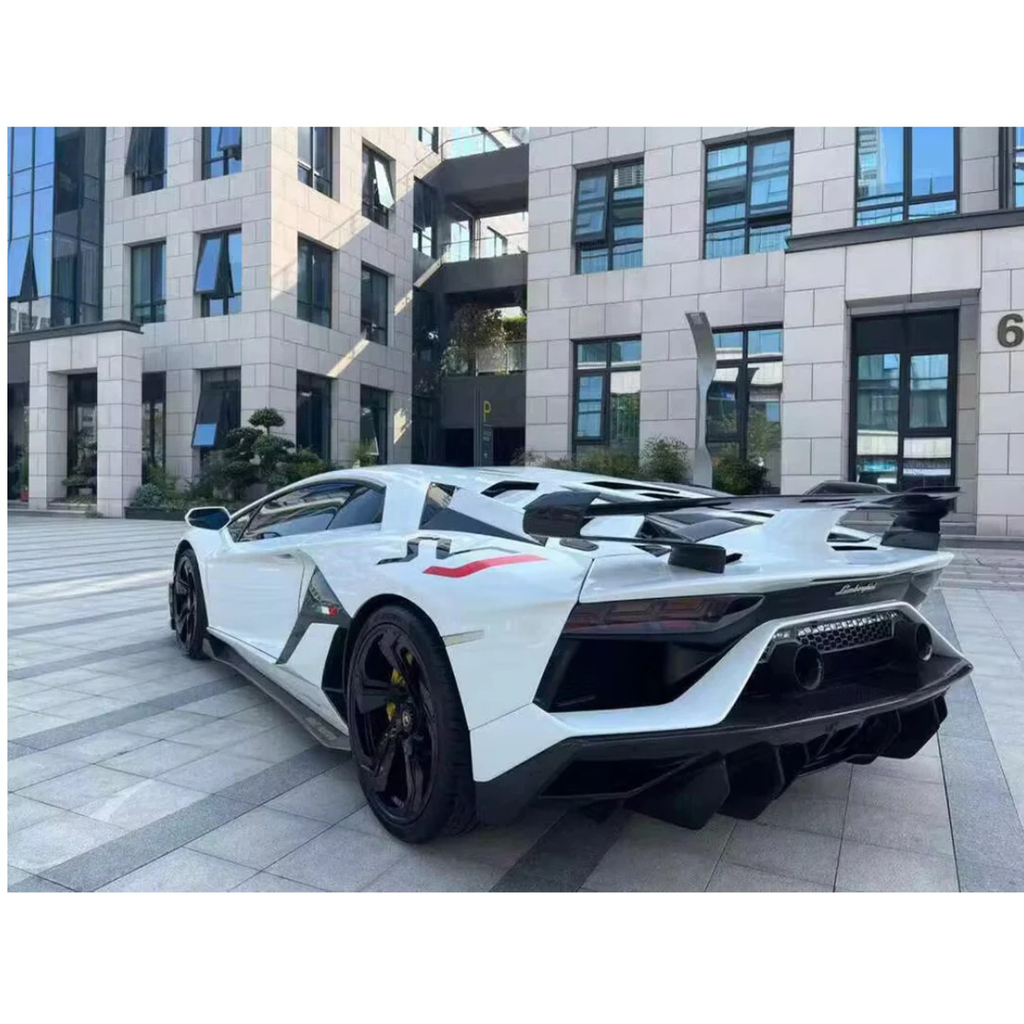 SVJ Style Dry Carbon Fiber Rear Wing Engine Hood Lid for Lamborghini Aventador LP700 LP720 LP740 LP750 Coupe