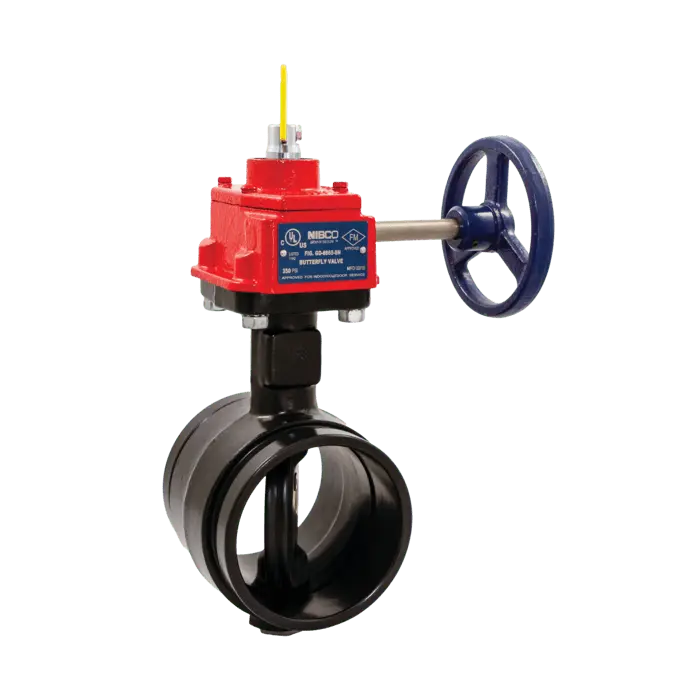 Grooved Butterfly Valve Wall Post for Fire Protection 300 psi