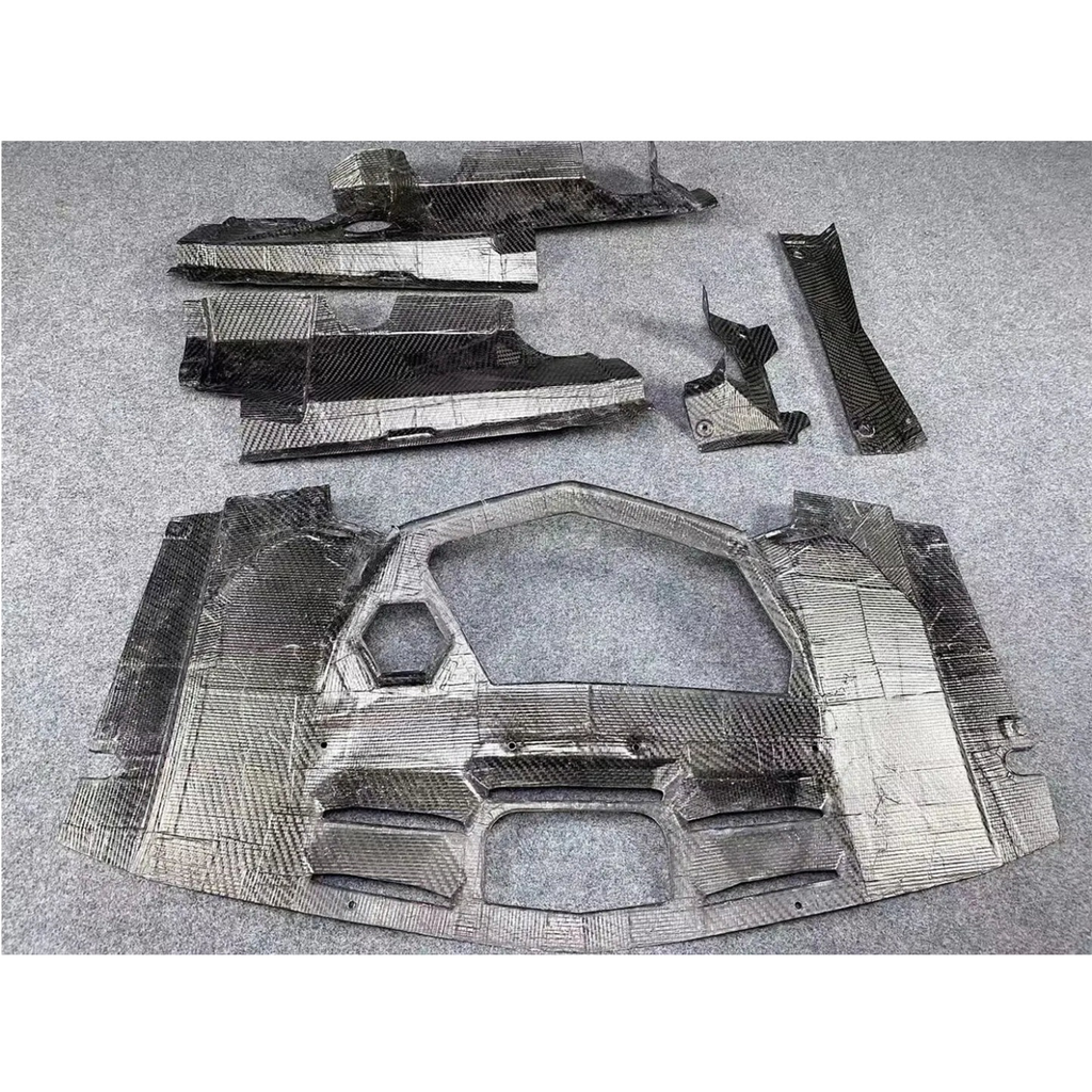 Dry Carbon Fiber Full Engine Bay Cover Set for Lamborghini Aventador LP700 LP720 LP750