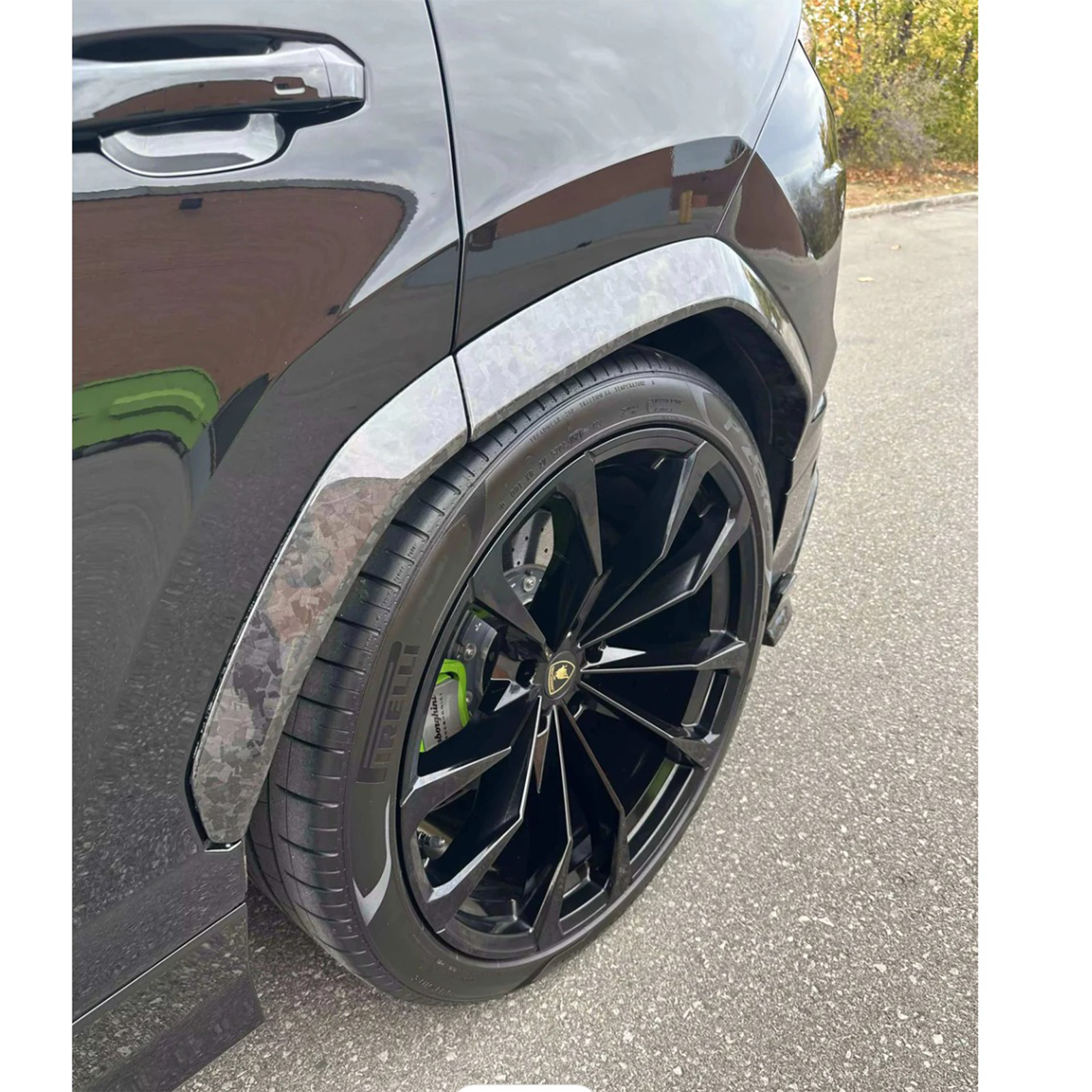 TC Style Carbon Fiber Fender Flare 3M Trim for Lamborghini Urus Overlay