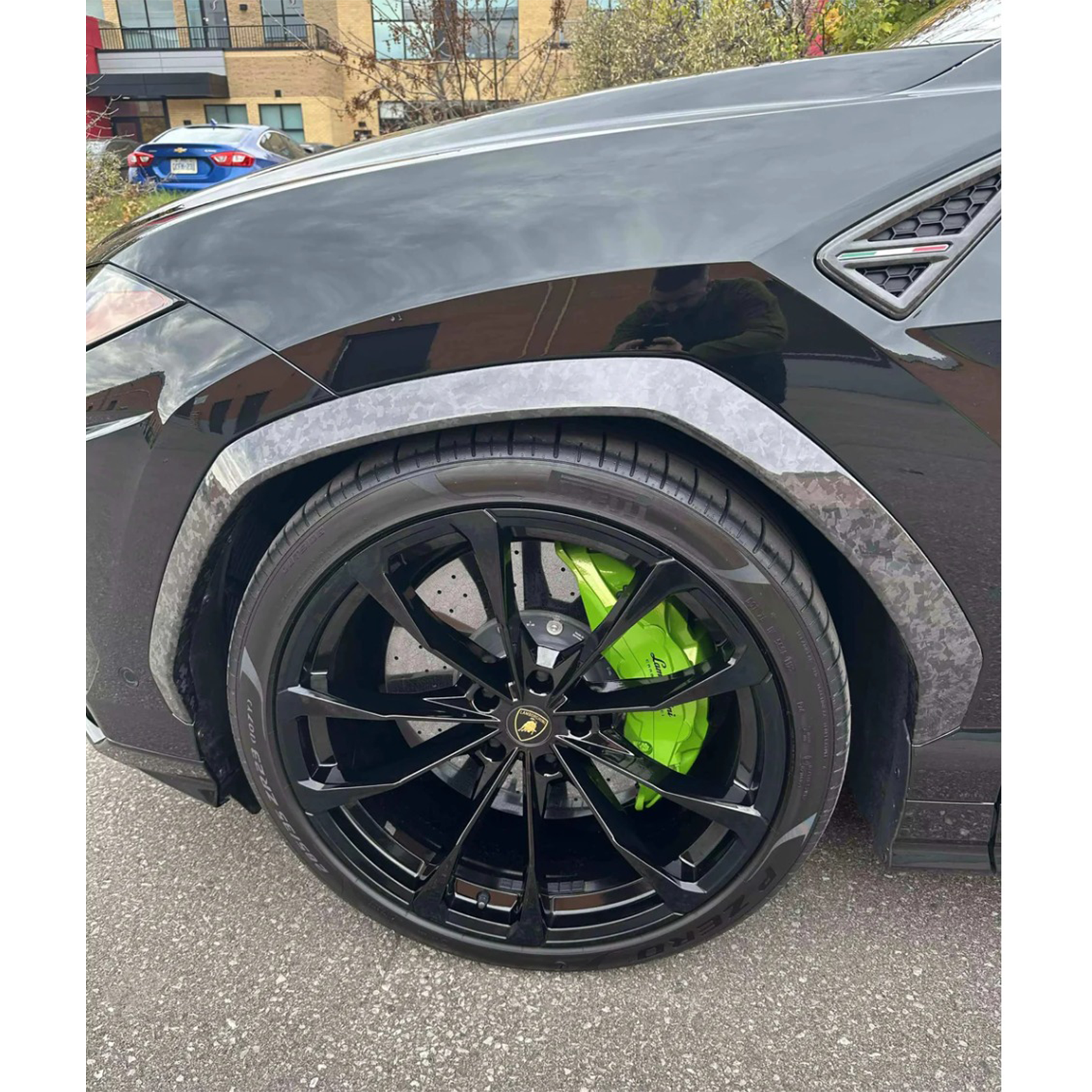 TC Style Carbon Fiber Fender Flare 3M Trim for Lamborghini Urus Overlay