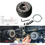 Rising Sun Suede Leather Steering Wheel Hub Adapter Kit For Impreza WRX Legacy