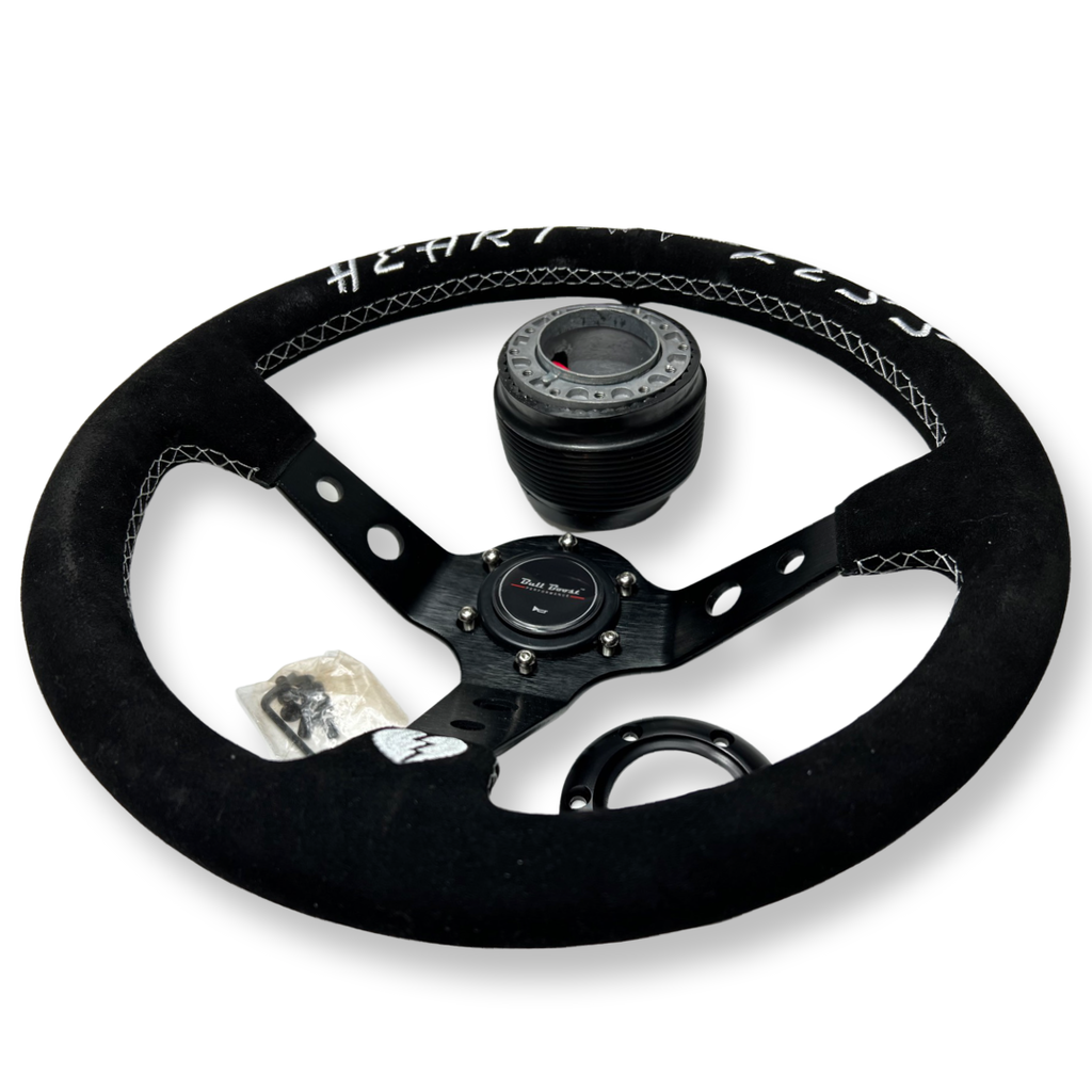 Suede Steering Wheel + Hub Adapter Kit For Subaru Impreza WRX STI Legacy Eclipse