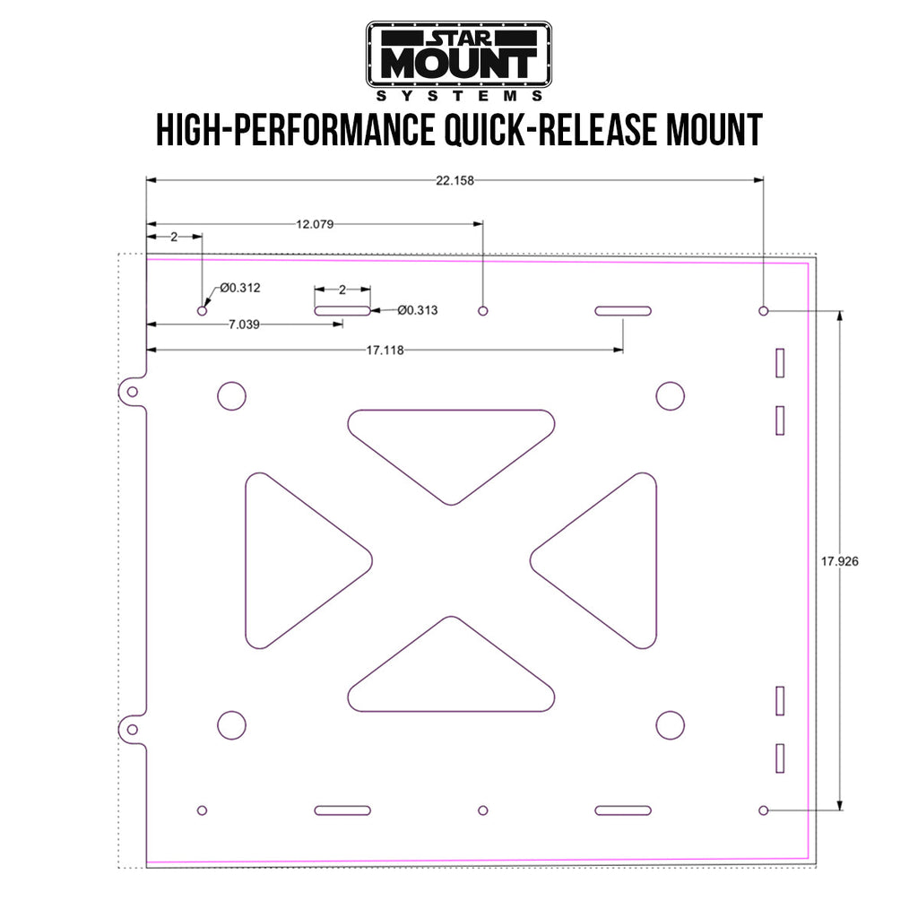 Quick-Release Mount for Starlink High Performance In-Motion Dish (Gen 2)