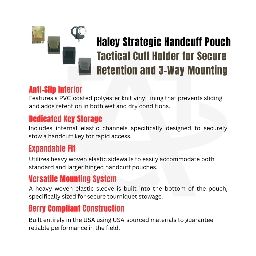 Haley Strategic Handcuff Pouch - Low-Profile Restraint Case w/ Vertical & Horizontal Draw Capabilities