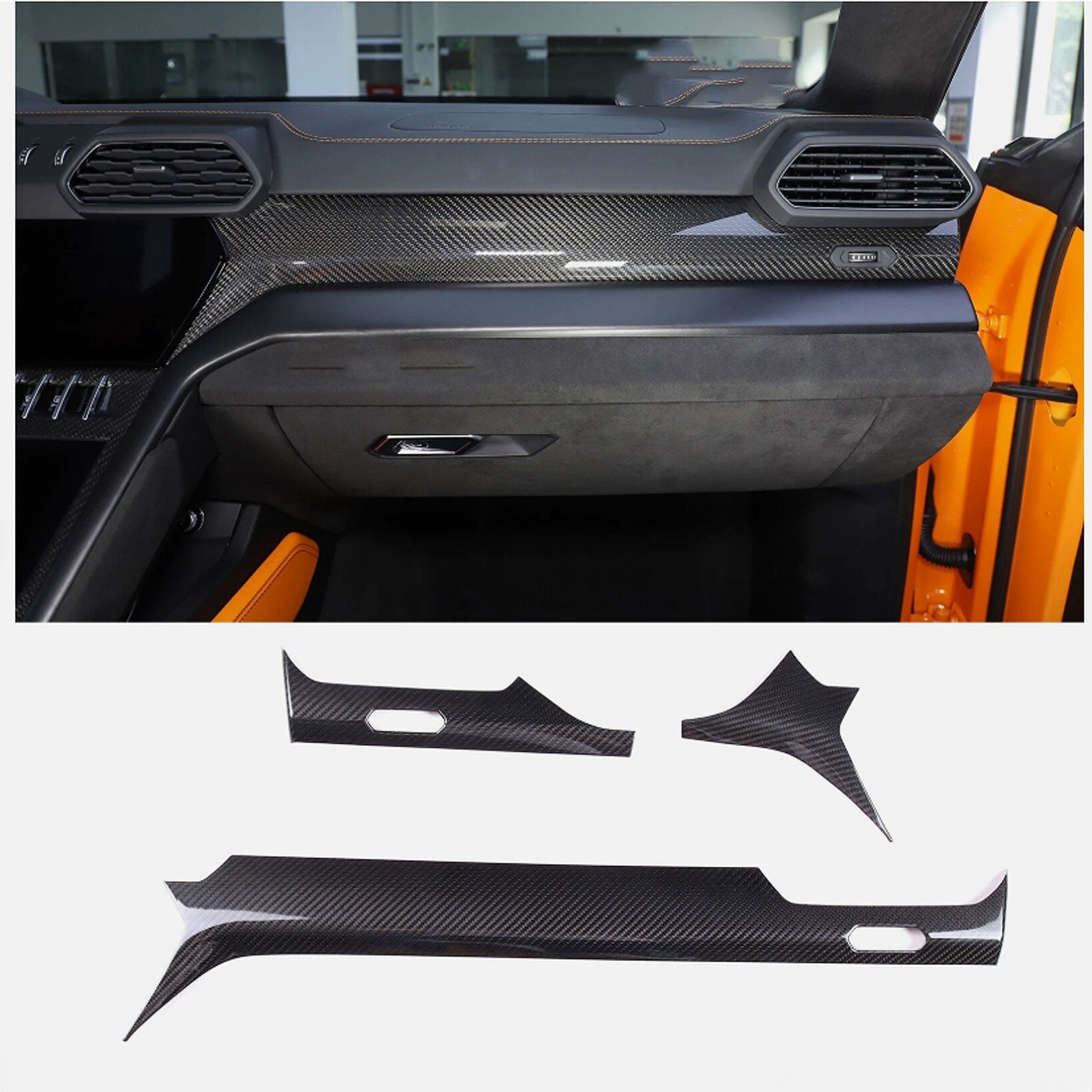 Full Carbon Fiber Interior Trim Cover Set Fits Lamborghini URUS Lambo 2018+