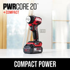 SKIL IW6739B-10 PWR CORE 20™ Brushless 20V 3/8 IN. Compact Impact Wrench Kit