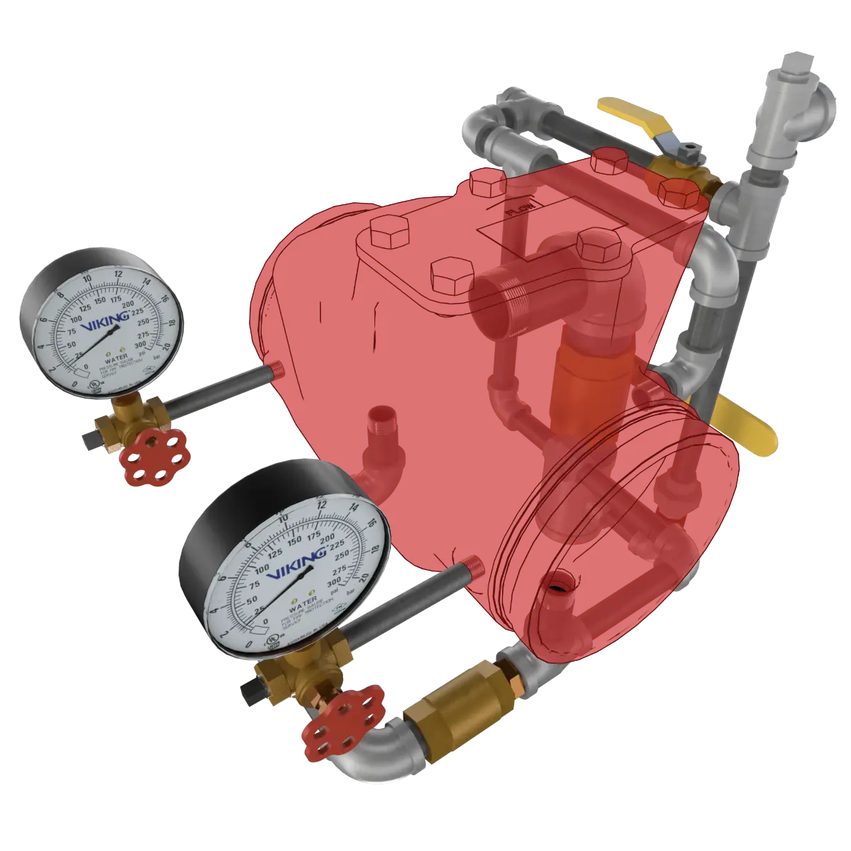 Model J-1 Alarm Check Valve Horizontal Loose Trim