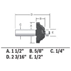 BOSCH 85581MC 1-1/2 In. x 5/8 In. Carbide-Tipped Classical Router Bit