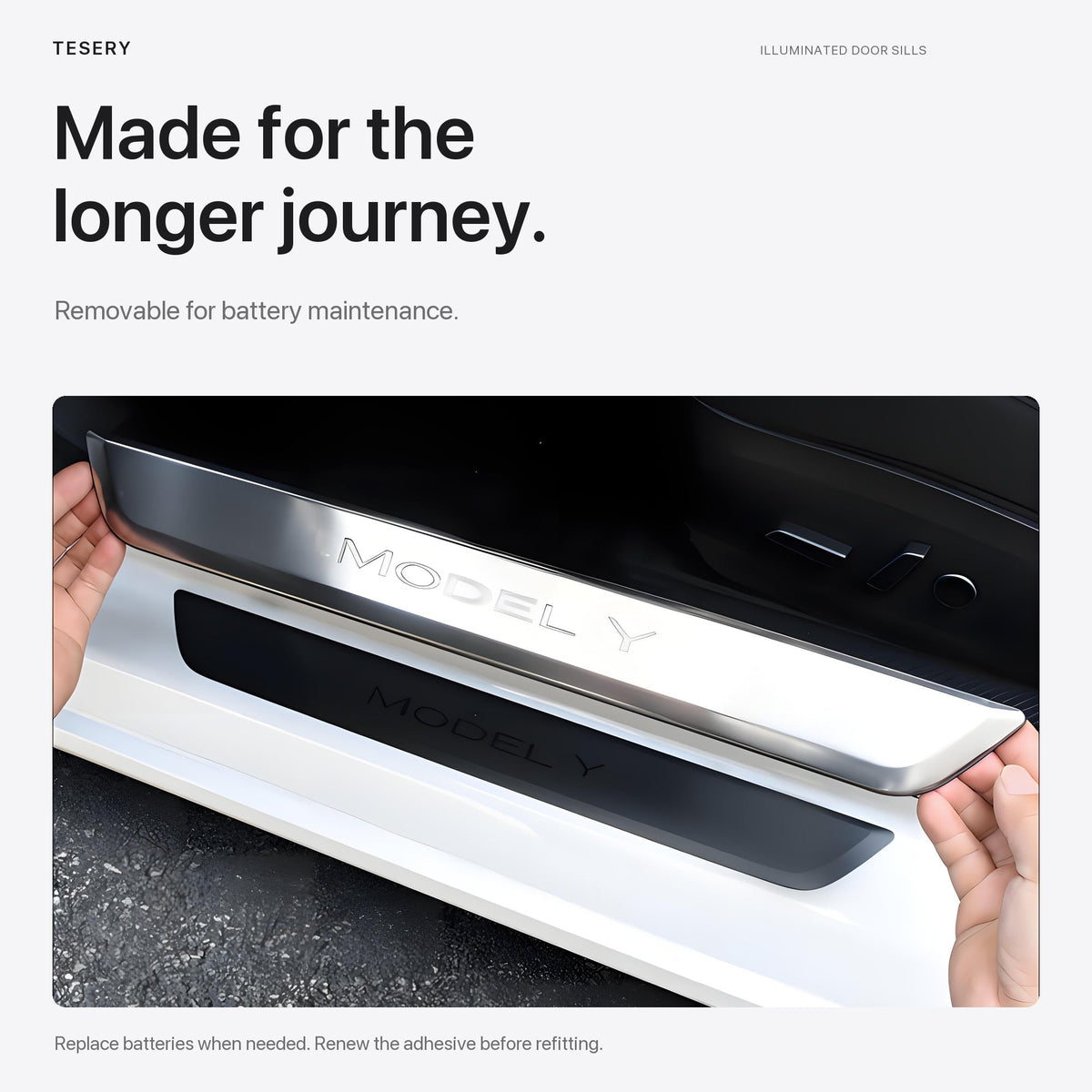 LED illuminated Welcome Pedal Door Sill Protector for Model Y / 3 | TESERY