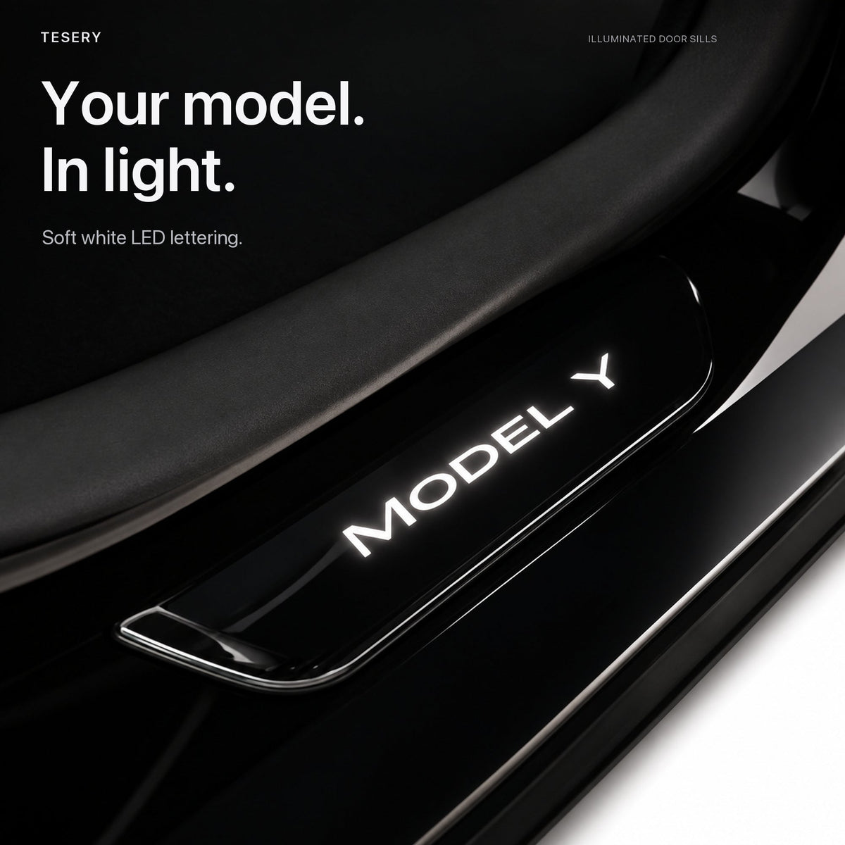 LED illuminated Welcome Pedal Door Sill Protector for Model Y / 3 | TESERY