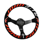 Universal 350mm 3"Deep Dish 6-Bolt Steering Wheel Black Suede Have Faith