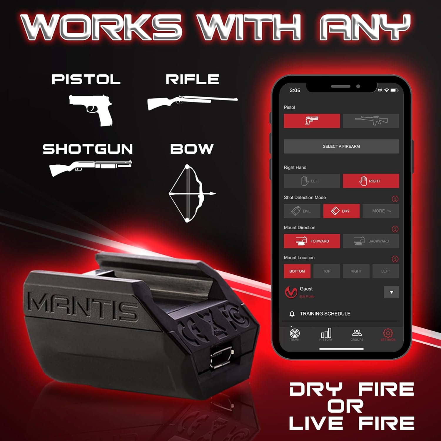 Mantis X10 Elite - Improve Accuracy & Save Big on Ammo - Shooting Practice at Home