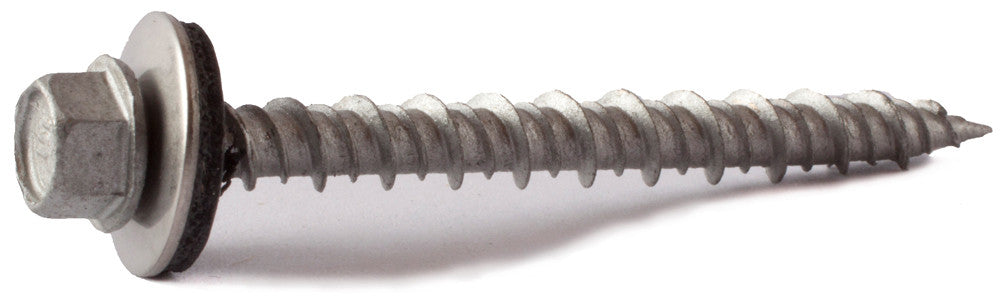 10 x 1 1/2 Hex Washer Head Pole Gripper Screw w/ Bonded Washer Hi-Low Thread T17 Strong-Shield™