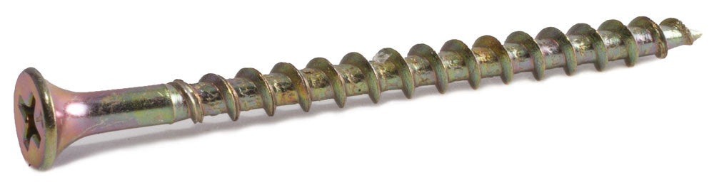 6 x 1 1/8 Phillips Bugle Decking Screws Yellow Zinc Plated - Carton (10,000)