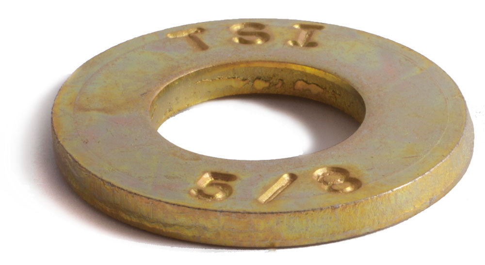 5/16 Grade 8 SAE Flat Washer Yellow Zinc Plated