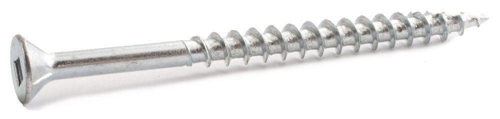 8 x 1 1/2 Square Flat Particle Board Screw w/ Nibs T17 Zinc Plated - Carton (6,000)