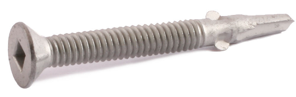 12 x 2 1/2 Simpson Flat-Head Self-Drilling Screw w/ Wings - Square Drive 410 SS - Box (100)