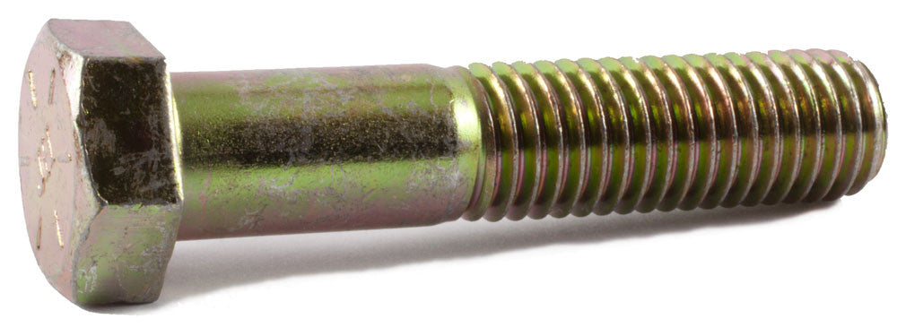 7/16-14 x 3 1/2 Grade 8 Hex Cap Screw Yellow Zinc Plated Domestic USA (225)