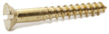 8 x 1/2 Slotted Flat Wood Screw Brass