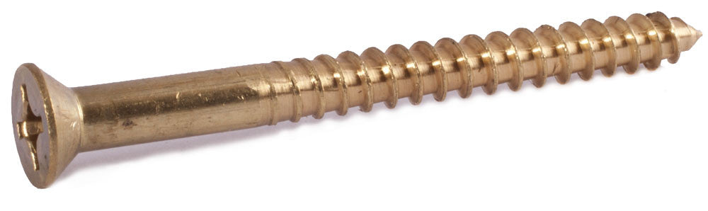 4 x 5/8 Phillips Flat Wood Screw Brass