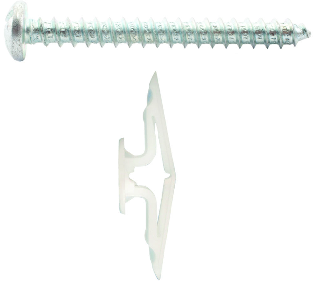 (TC™) 5/8-3/4 Toggler Hollow Wall Anchors with #8 x 1 3/4 Combo Pan Self Tapping Screws Zinc (5 pcs)