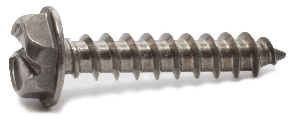 8 x 3/4 Slotted Hex Washer Head Sheet Metal Screw 18-8 SS