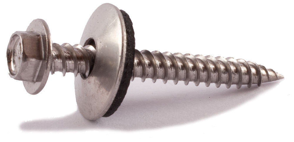 9 x 2 Simpson Metal-Panel Screw - Hex Drive w/ EPDM Washer 316 SS - Box (100)