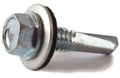 12-24 x 7/8 Hex Washer Head Self Drilling Screw TEK 4 w/ Neo Washer Zinc Plated