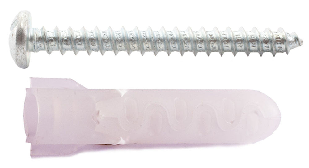 (A10™) 3/8 ALLIGATOR® Anchor Flangeless with #14 x 2 1/4 Combo Pan Self Tapping Screws Zinc (4 Pcs)