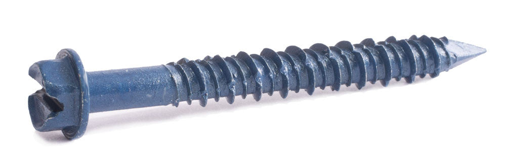 3/16 x 2 3/4 Slotted Hex Concrete Screw Blue