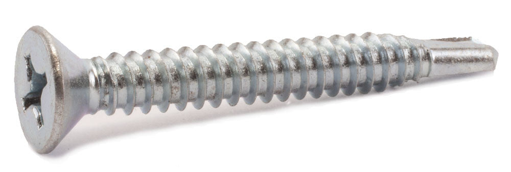 14-14 x 1 Phillips Flat Self Drill Screw Zinc Plated