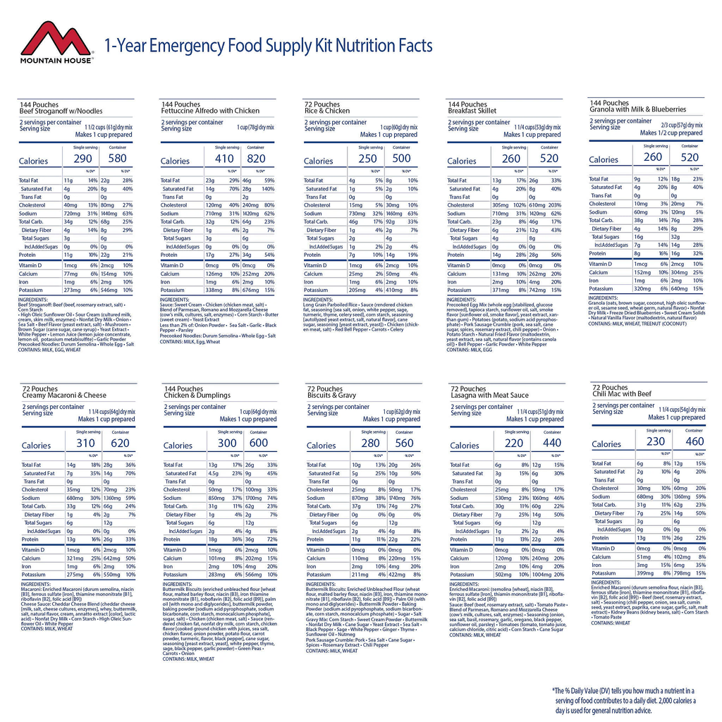 Mountain House 1-Year Emergency Food Supply