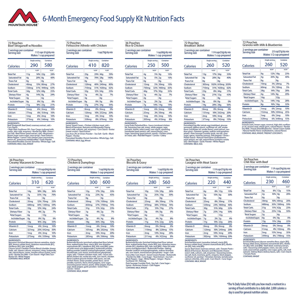 Mountain House 6-Month Emergency Food Supply