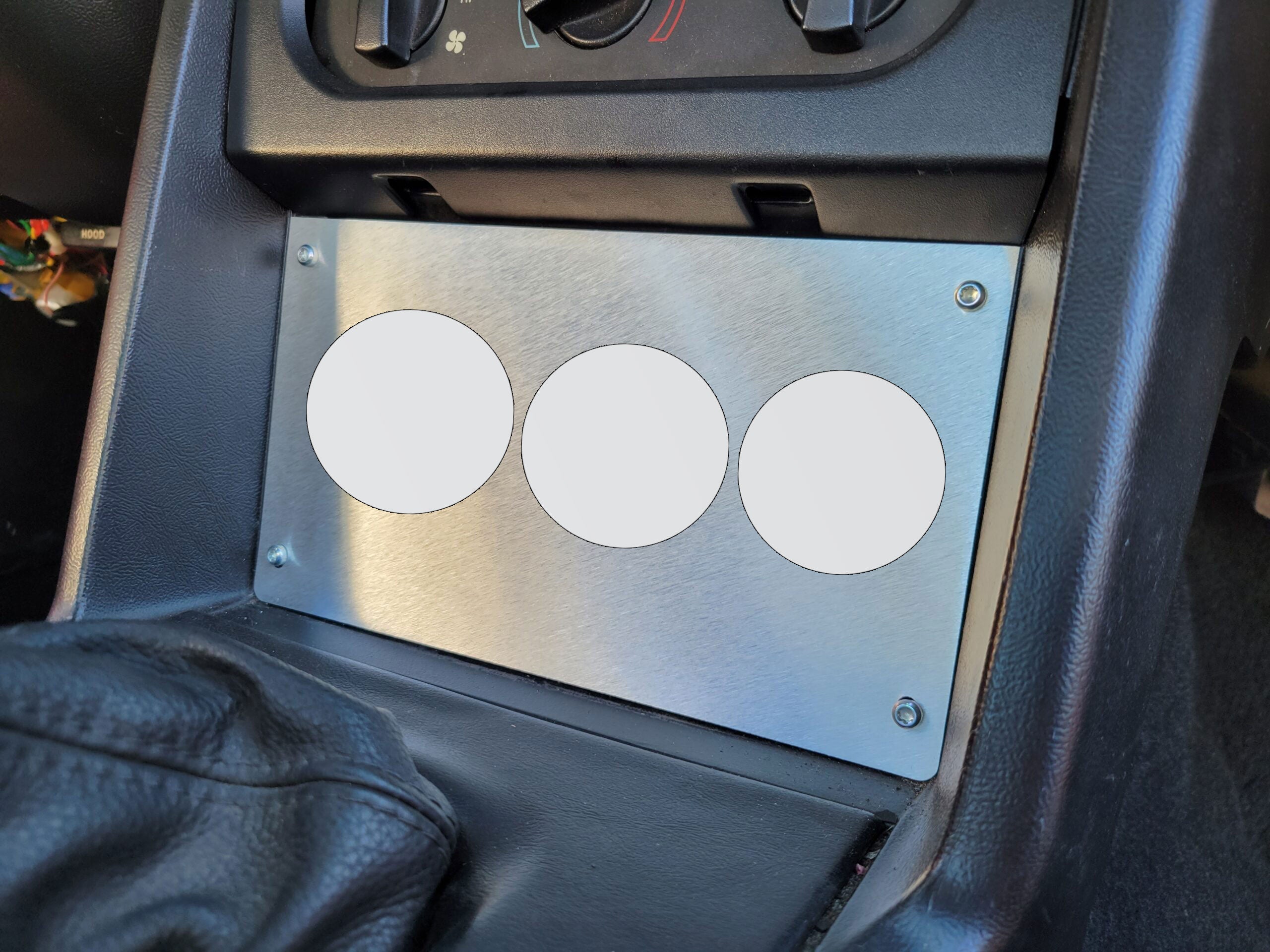 Aluminum Radio Replacement Plate Cover 52mm Gauge For Foxbody Mustang 87-93
