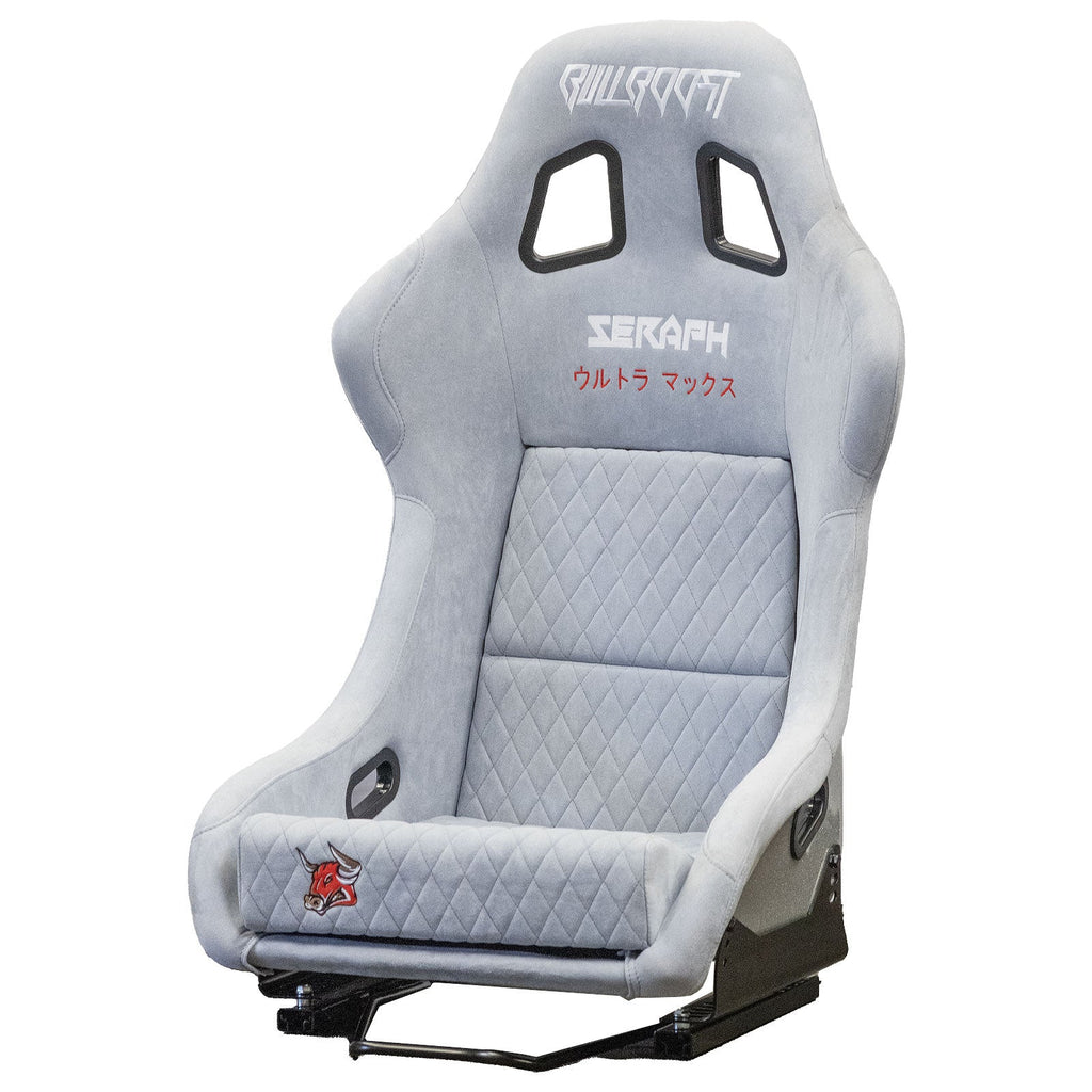 Nardo Gray Bull Boost Adjustable Racing Lowered Ultra Max Bucket Seat with Slider Rails