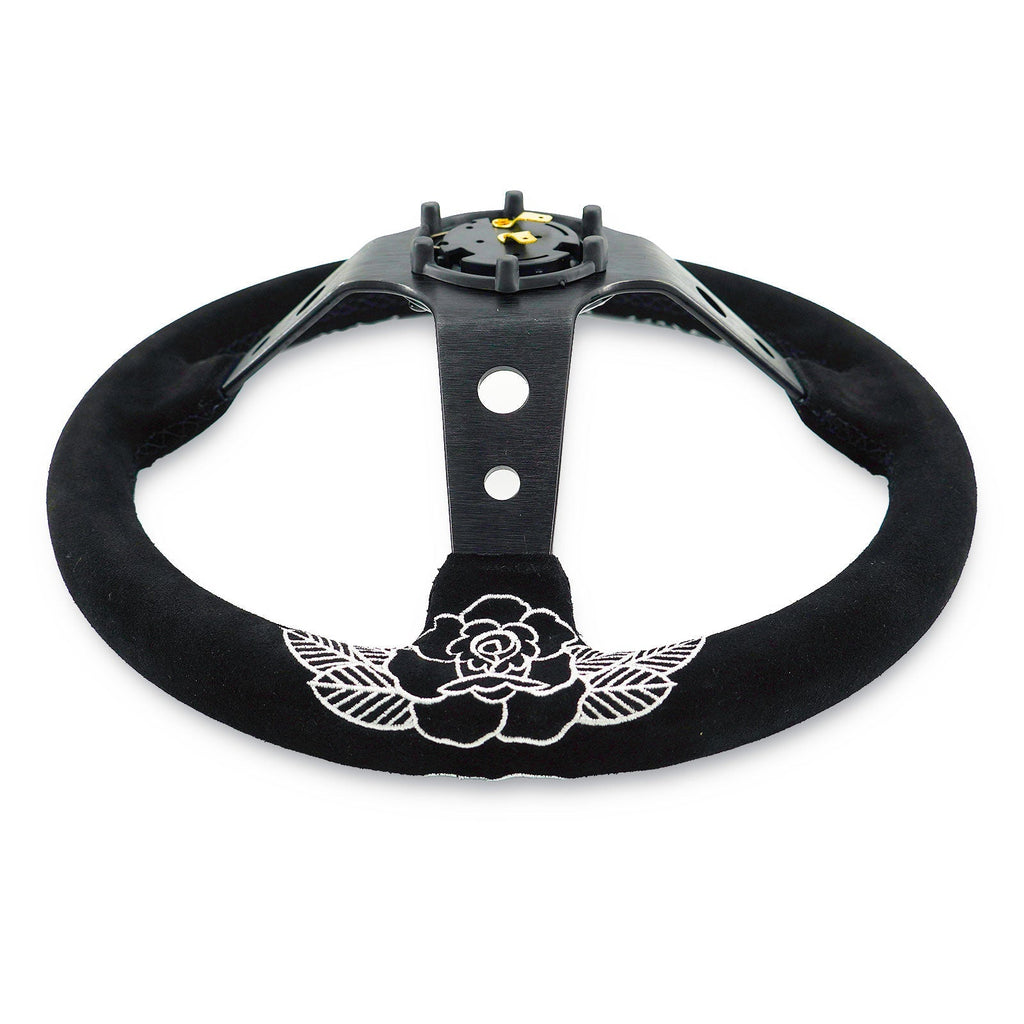 BW Rose Steering Wheel + Hub Adapter Kit For 96-06 Civic Prelude, S2000, Accord, RSX