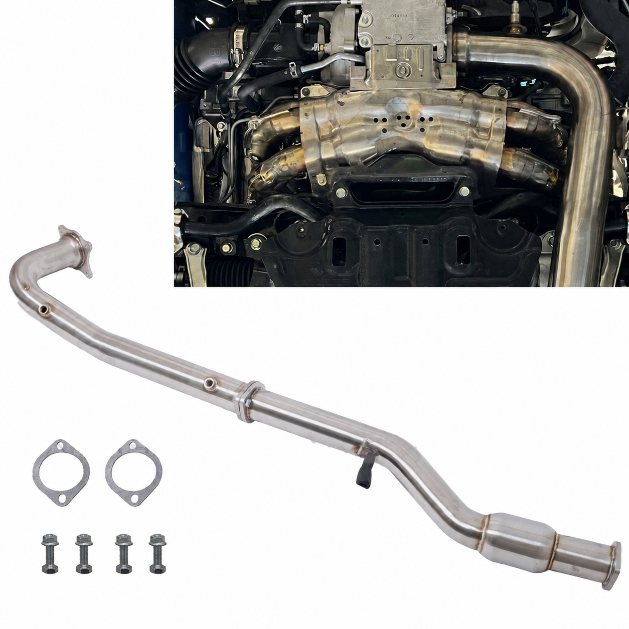 Subaru 6MT High Flow Cat Resonated Pipe Intake Tube Exhaust For 15-21 WRX