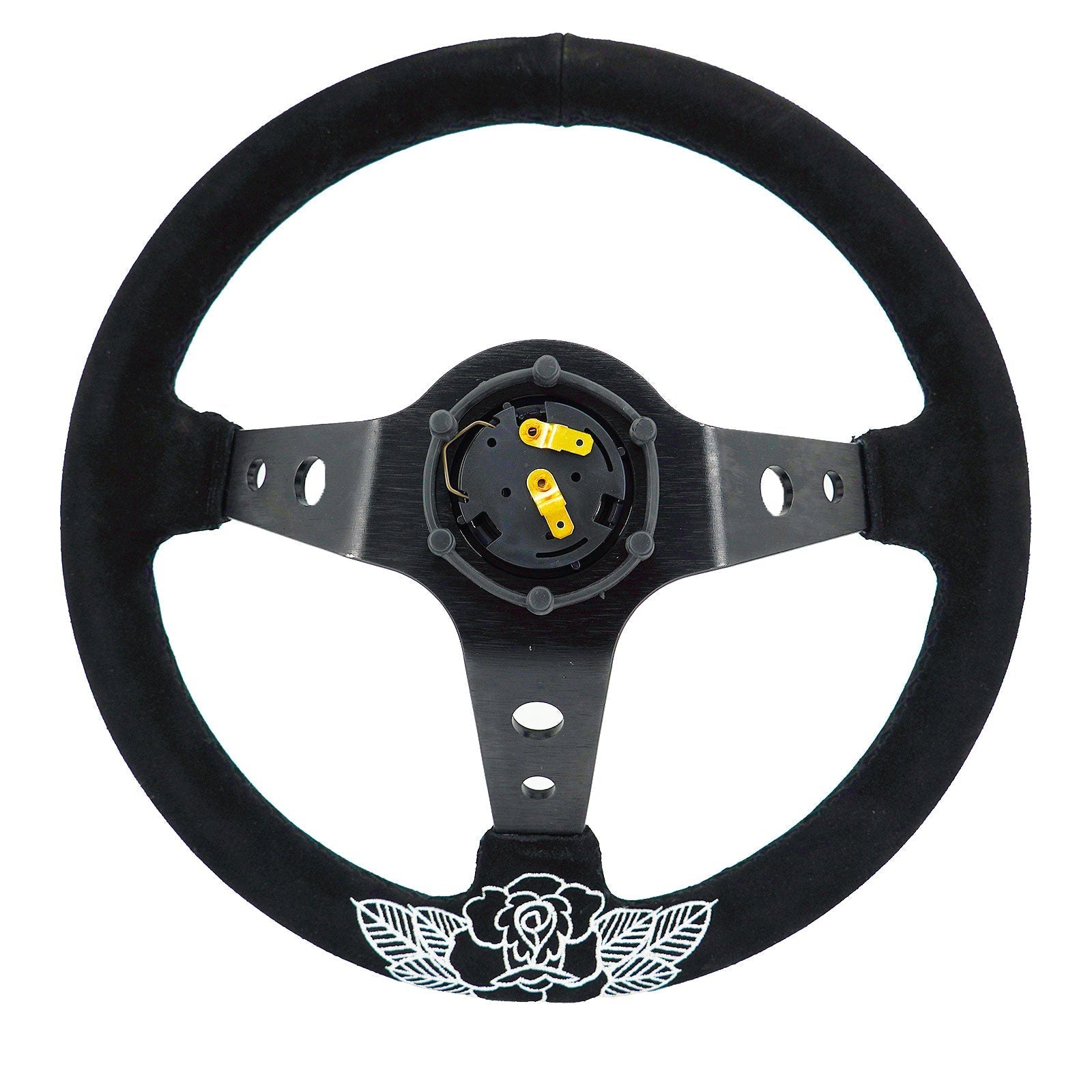 BW Rose Steering Wheel + Hub Adapter Kit For 96-06 Civic Prelude, S2000, Accord, RSX