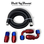 10AN/8AN/6AN Fitting Stainless Steel Braided Oil Fuel Hose Line Kit 5Feet Red