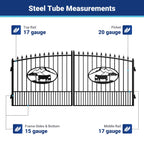 14x8 ft Steel Dual Swing Driveway Gate