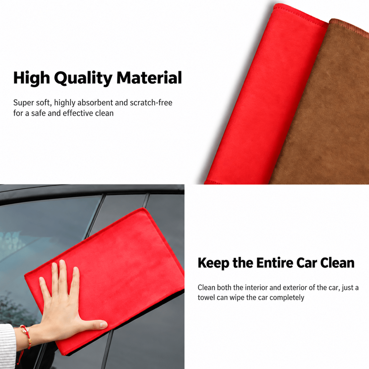 Premium Dual-Sided Microfiber Towel | 8x Absorbent | Coral Velvet + Suede | 28×20cm