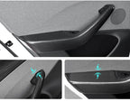 Real Dry Carbon Fiber Door Armrest Cover Overlays for Model 3 Highland