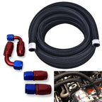 10AN/8AN/6AN Fitting Stainless Steel Braided Oil Fuel Hose Line Kit 5Feet Red