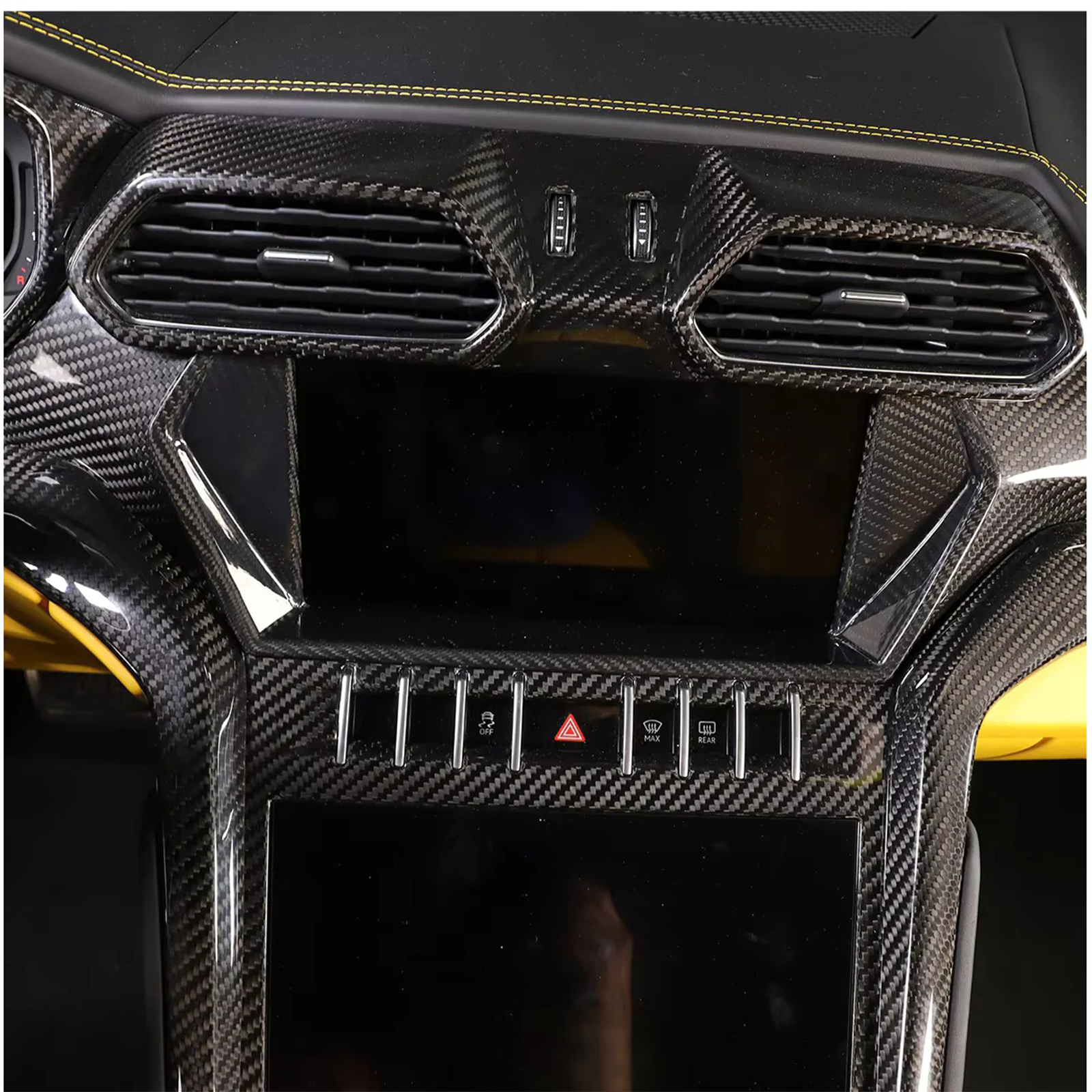 Dry Carbon Fiber Interior Center Screen Trim Cover for Lamborghini Urus